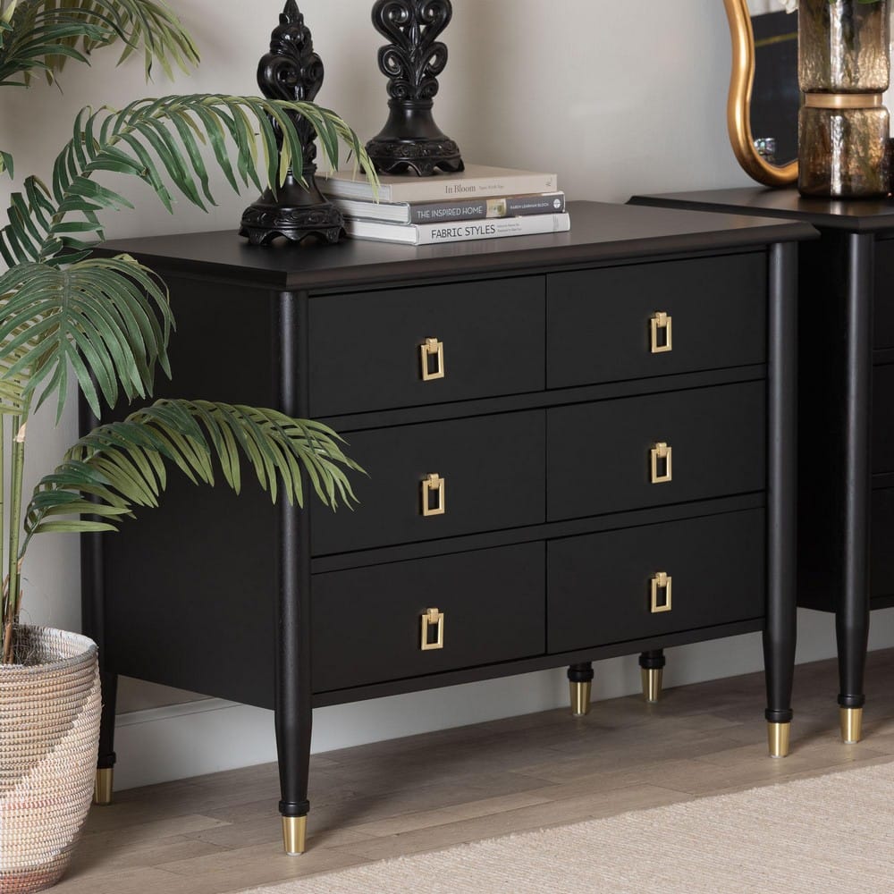 Baxton Studio - Tamra Chest in Black - SW8000-90CH6D-Black-Chest view 8