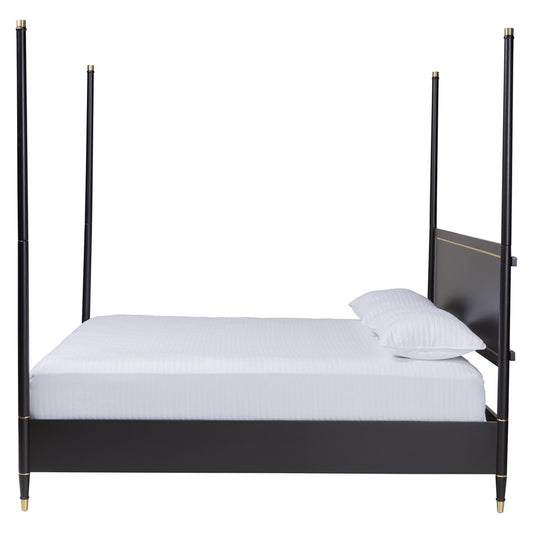 Baxton Studio - Tamra King Size Bed in Black - SW8650-Black-King Poster Bed view 2
