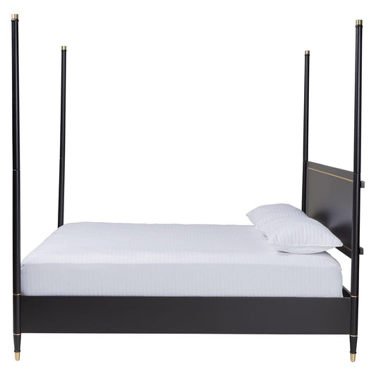 Baxton Studio - Tamra King Size Bed in Black - SW8650-Black-King Poster Bed view 2