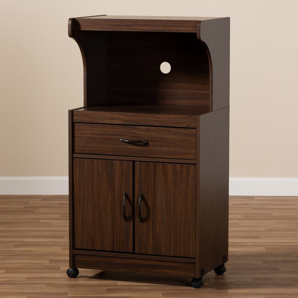 Baxton Studio - Tannis Kitchen Cabinet in Walnut Brown - WS883150-Dark Walnut view 8