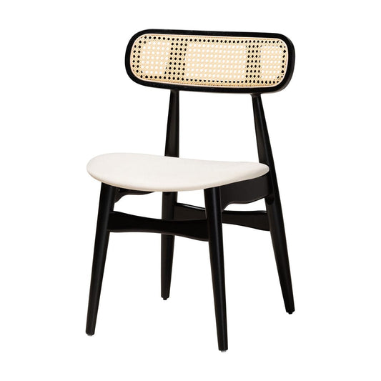 Baxton Studio - Tarana Dining Set in Cream/Black/Light Brown - CS002C-Black/Cream-5PC Dining Set view 2