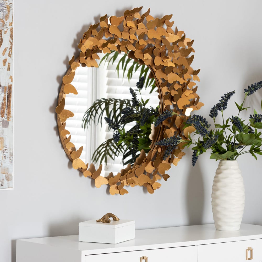 Baxton Studio - Tauriel Mirror in Antique goldleaf - RXW-10049 view 3