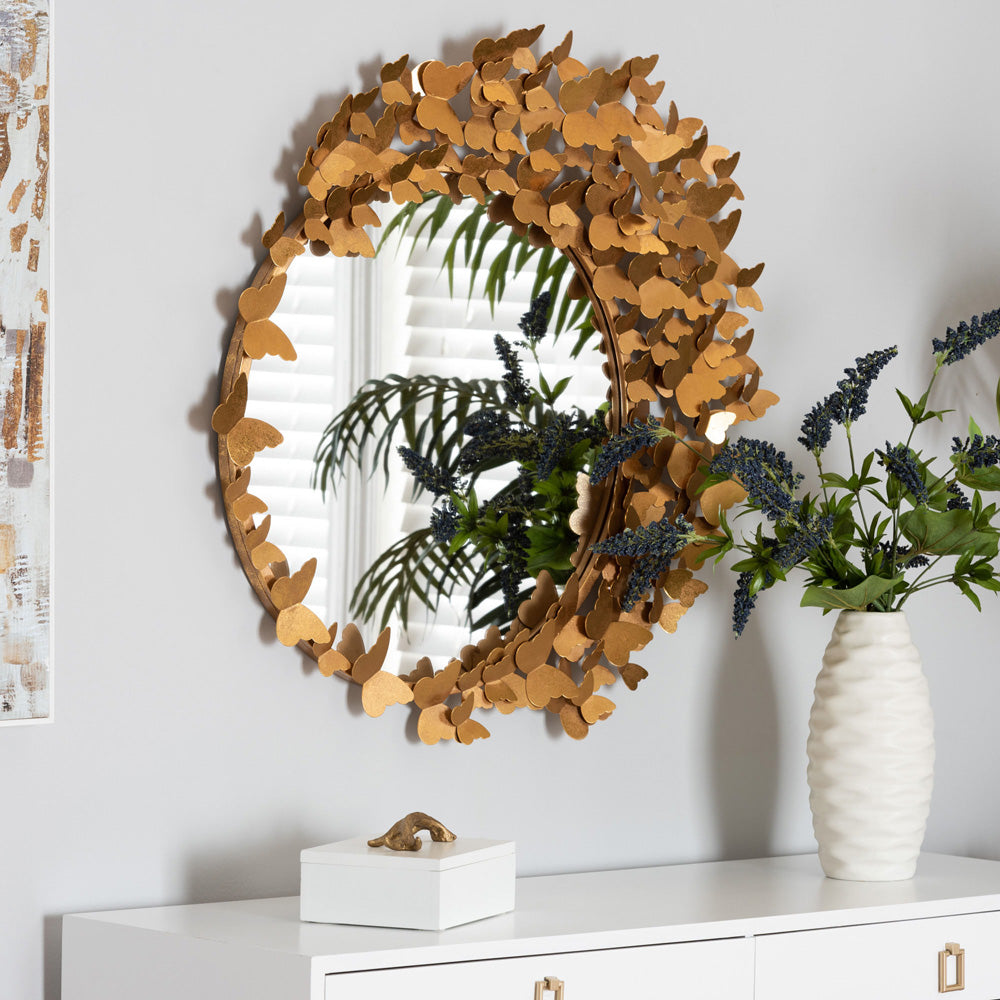 Baxton Studio - Tauriel Mirror in Antique goldleaf - RXW-10049 view 3
