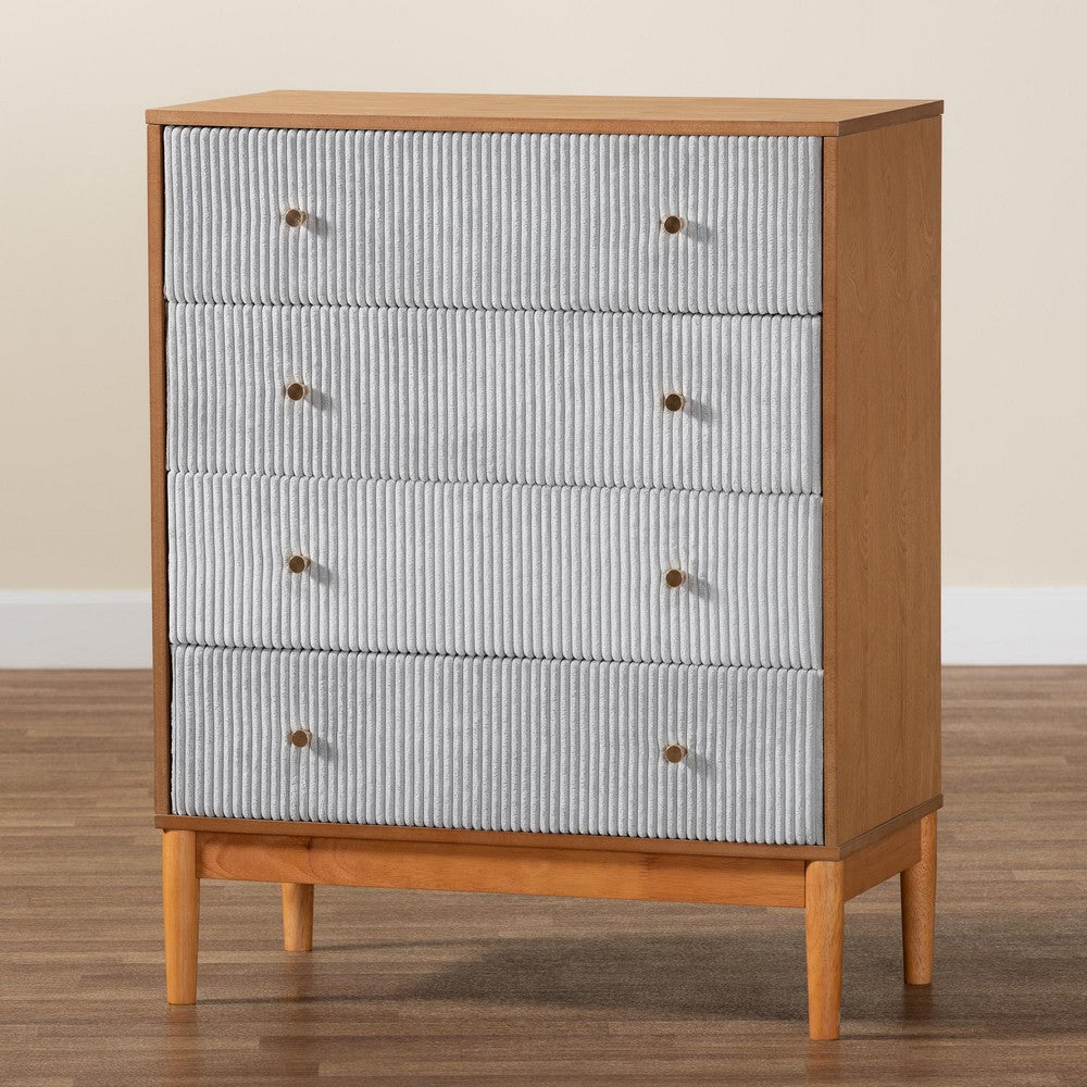 Baxton Studio - Taylin Chest in Grey/Oak Brown - MG9012-Grey-HC1315-16/NT-Oak-4DW-Chest view 9