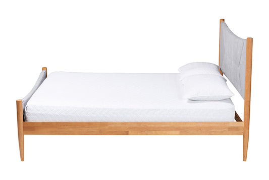 Baxton Studio - Taylin Queen Size Bed - MG0243-Grey-HC1315-16/NT-Oak-Queen view 2