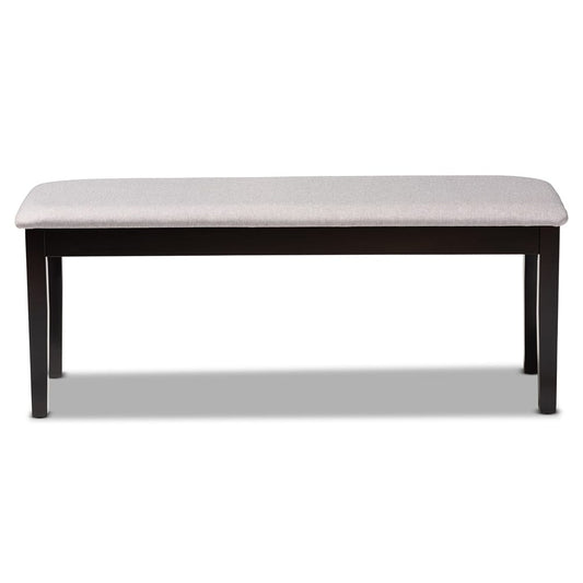 Baxton Studio - Teresa Dining Bench in Grey/Dark Brown - RH037-Grey/Dark Brown-Dining Bench view 2