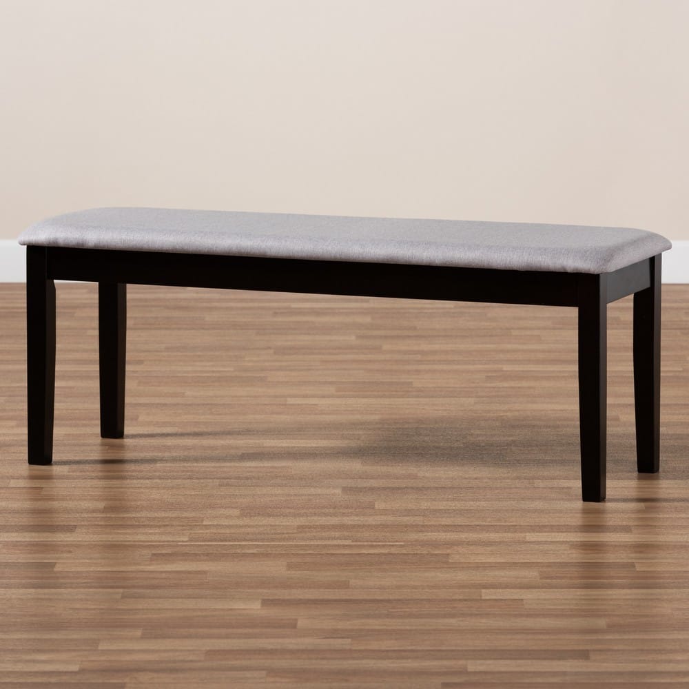 Baxton Studio - Teresa Dining Bench in Grey/Dark Brown - RH037-Grey/Dark Brown-Dining Bench view 6