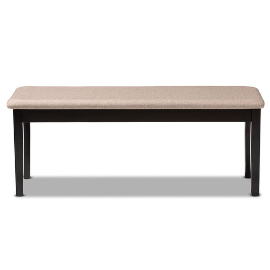 Baxton Studio - Teresa Dining Bench in Sand/Dark Brown - RH037-Sand/Dark Brown-Dining Bench view 2