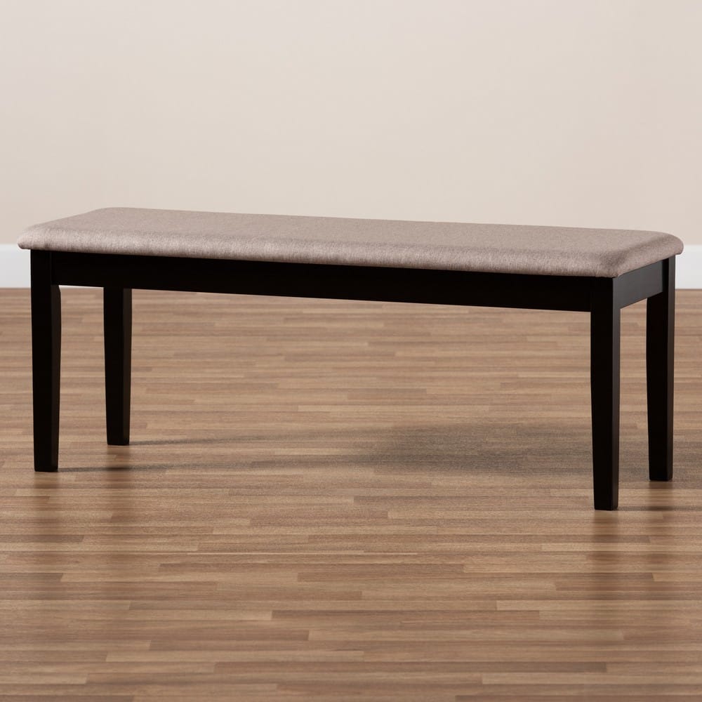 Baxton Studio - Teresa Dining Bench in Sand/Dark Brown - RH037-Sand/Dark Brown-Dining Bench view 6