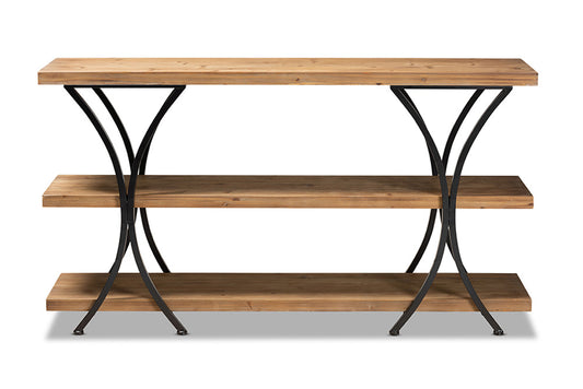 Baxton Studio - Terrell Console Table - JY20A165-Natural/Black-Console view 2