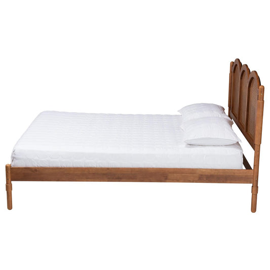 Baxton Studio - Thatcher Queen Size Bed in Walnut Brown/Natural Brown - MG0211-Walnut-Queen view 2