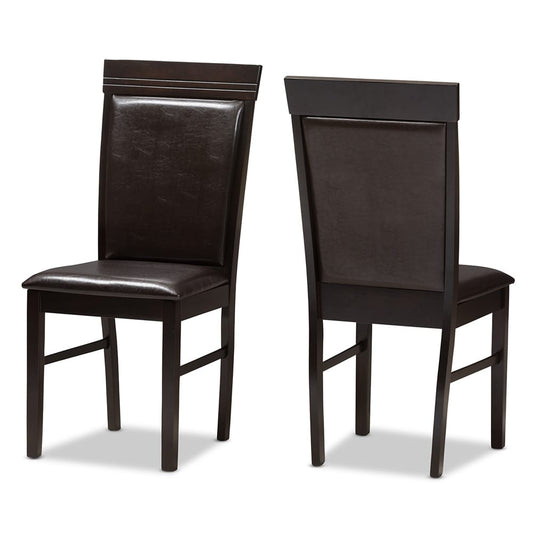 Baxton Studio - Thea Dining Set in Dark Brown - RH131C-Dark Brown Dining Set view 2