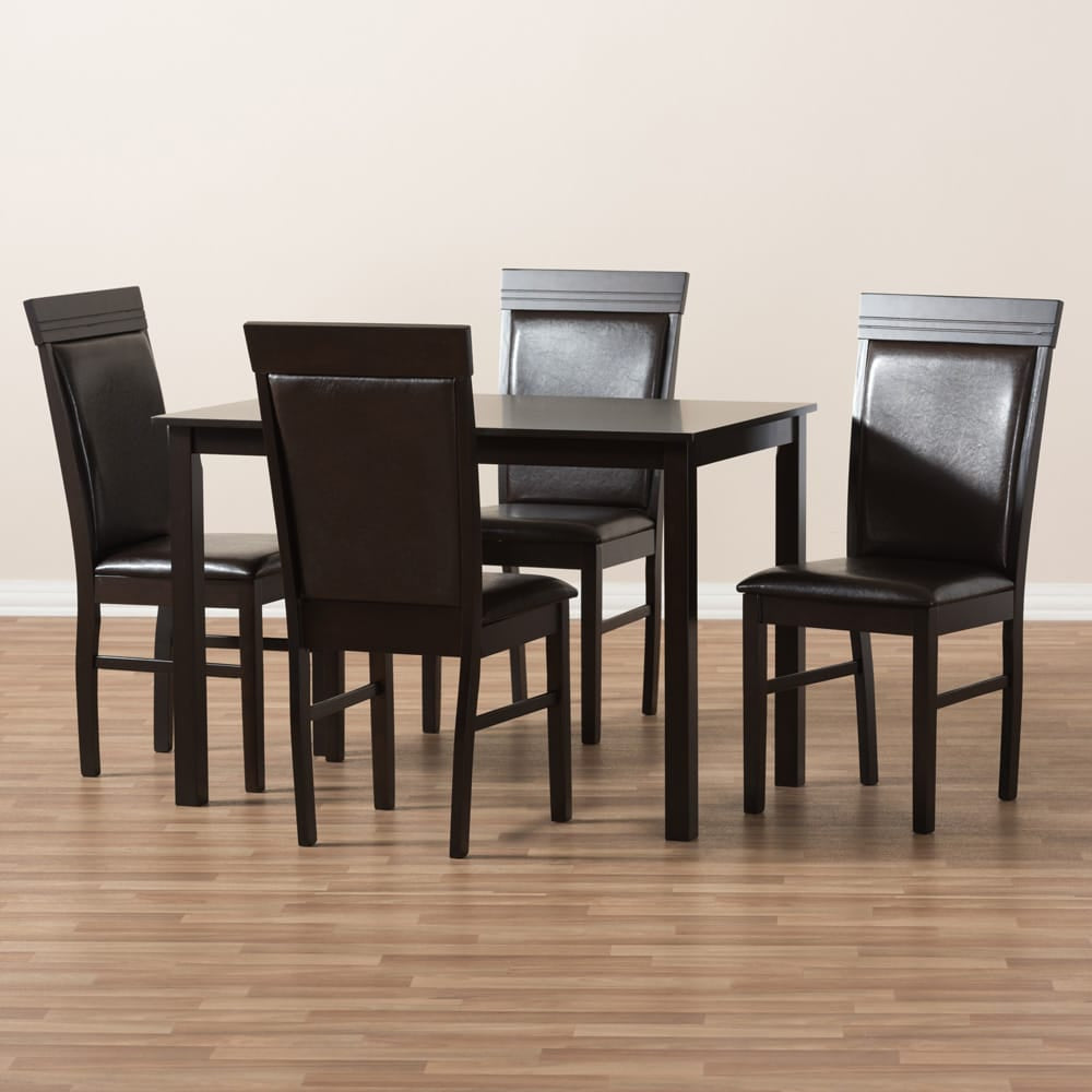 Baxton Studio - Thea Dining Set in Dark Brown - RH131C-Dark Brown Dining Set view 6