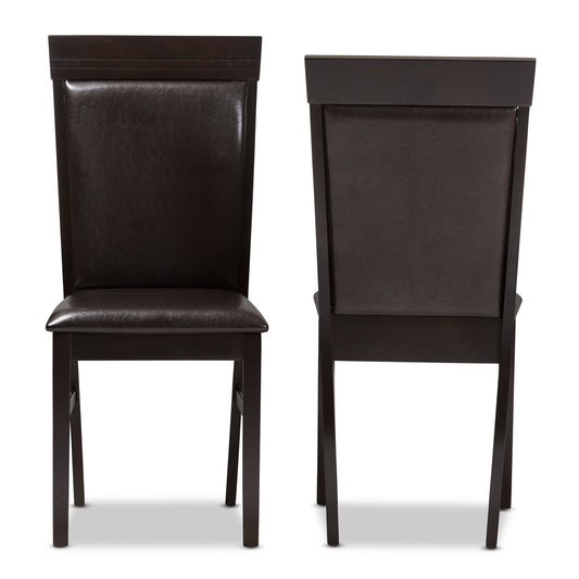 Baxton Studio - Thea Set of 2 Dining Chairs in Dark Brown - RH131C-Dark Brown-DC view 2