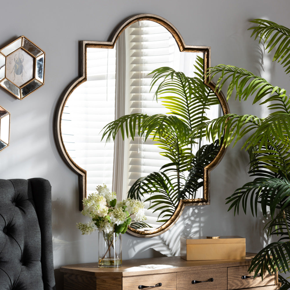 Baxton Studio - Tiana Mirror in Bronze/Gold - RXW-10101 view 2