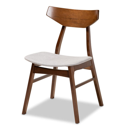 Baxton Studio - Timothy Dining Set in Light Grey/Walnut Brown - Danica/Hexa-Smoke/Walnut-5PC Dining Set view 2