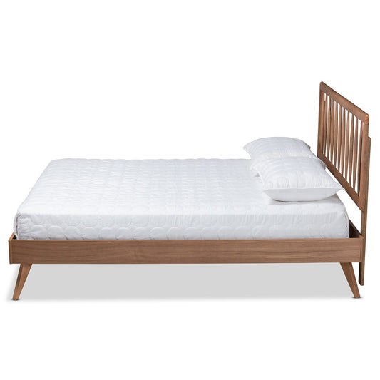 Baxton Studio - Toru Queen Size Bed in Ash Walnut - Toru-Ash Walnut-Queen view 2
