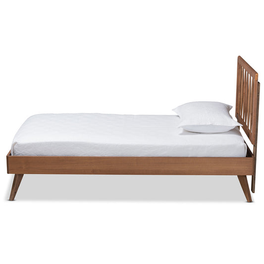 Baxton Studio - Toru Twin Size Bed in Ash Walnut - Toru-Ash Walnut-Twin view 2