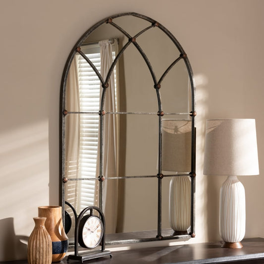 Baxton Studio - Tova Mirror in Antique Silver - RTB1358 view 2