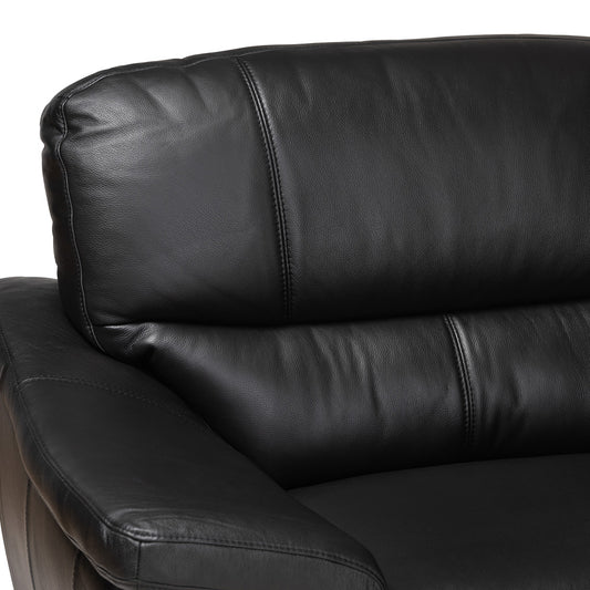 Baxton Studio - Townsend Sectional Sofa in Black/Silver - LSG6001L-Sectional-Full Leather-Black-Dakota 06 view 2