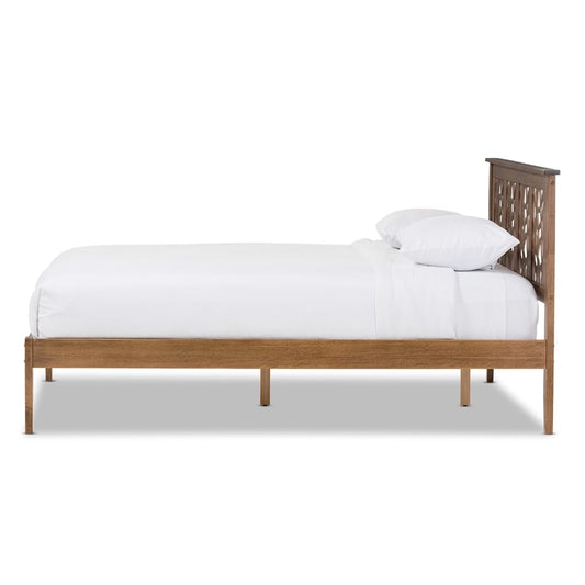 Baxton Studio - Trina Queen Size Bed in "Walnut" Brown - SW8019-Walnut-M17-Queen view 2