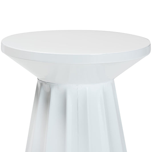 Baxton Studio - Ulmer End Table in White - H01-123220A-White/Metal-Side Table view 2