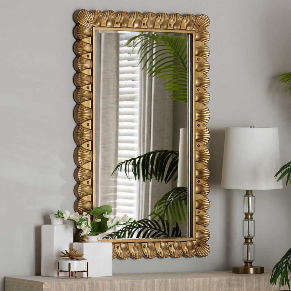 Baxton Studio - Vadim Mirror in Antique Gold - RXW-10950-Wall Mirror view 4