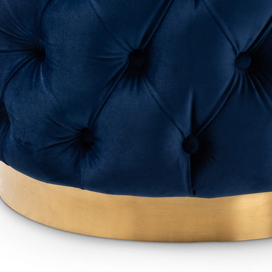 Baxton Studio - Valeria Ottoman in Royal Blue/Gold - TSFOT030-Dark Royal Blue/Gold-Otto view 2