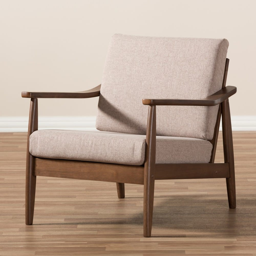 Baxton Studio - Venza Accent Chair in Light Brown/"Walnut" Brown - Venza-Brown/Walnut Brown-CC view 8