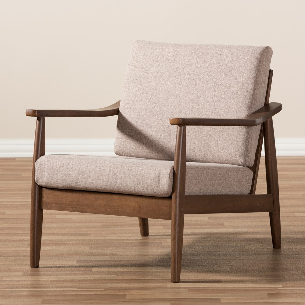 Baxton Studio - Venza Accent Chair in Light Brown/"Walnut" Brown - Venza-Brown/Walnut Brown-CC view 8