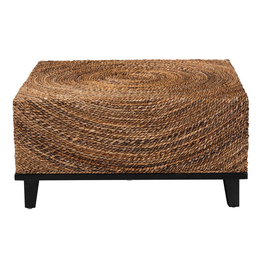 Baxton Studio - Verino Coffee Table in Natural Seagrass/Espresso Brown - Verino-Seagrass-CT view 2