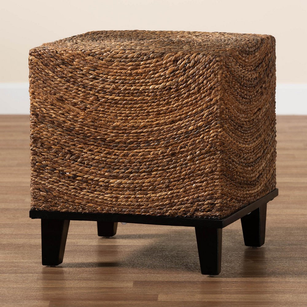 Baxton Studio - Verino End Table in Natural Seagrass/Espresso Brown - Verino-Seagrass-ET view 8