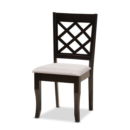 Baxton Studio - Verner Dining Set in Grey/Dark Brown - RH330C-Grey/Dark Brown-7PC Dining Set view 2