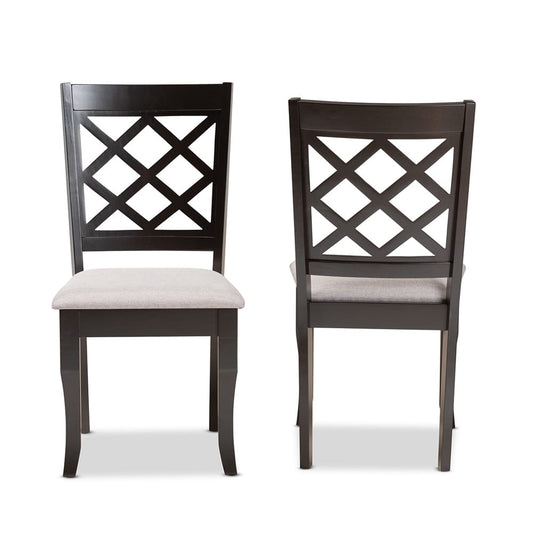 Baxton Studio - Verner Set of 2 Dining Chairs in Grey/Dark Brown - RH330C-Grey/Dark Brown-DC-2PK view 2