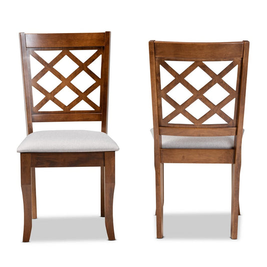 Baxton Studio - Verner Set of 2 Dining Chairs in Grey/walnut brown - RH330C-Grey/Walnut-DC-2PK view 2