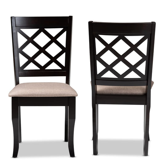 Baxton Studio - Verner Set of 2 Dining Chairs in Sand/Dark Brown - RH330C-Sand/Dark Brown-DC-2PK view 2