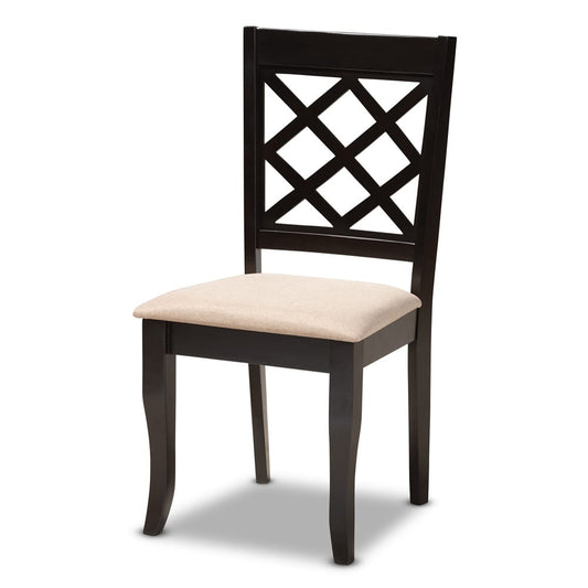 Baxton Studio - Verner Set of 4 Dining Chairs in Sand/Espresso - RH330C-Sand/Dark Brown-DC-4PK view 2