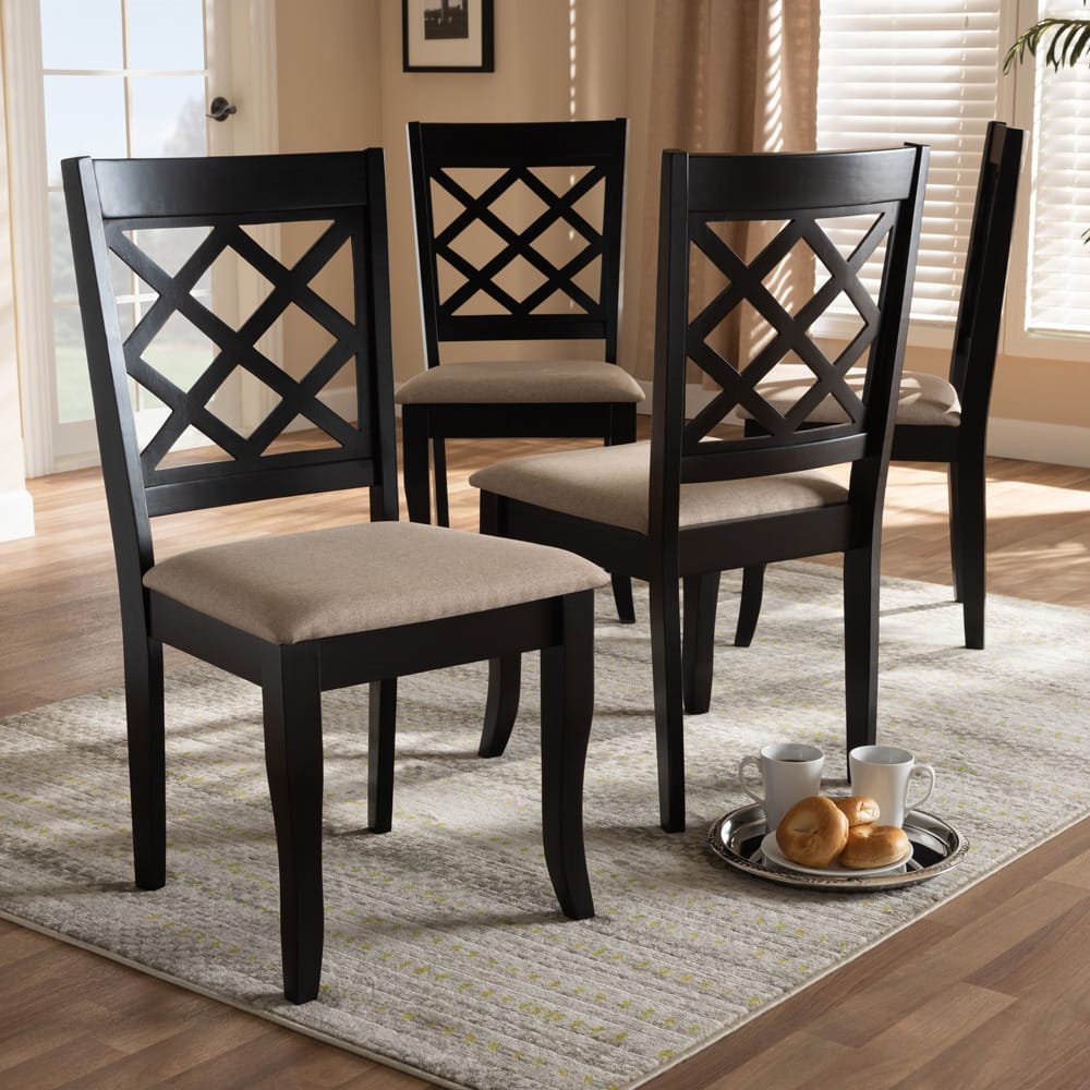 Baxton Studio - Verner Set of 4 Dining Chairs in Sand/Espresso - RH330C-Sand/Dark Brown-DC-4PK view 5