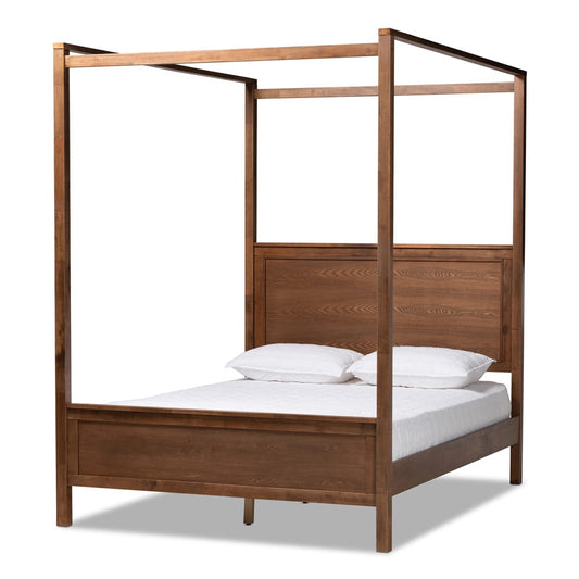 Baxton Studio - Veronica Queen Size Bed in Walnut Brown - MG0021-1-Walnut-Queen view 2