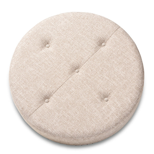 Baxton Studio - Vinet Ottoman in Beige - JY17A200-Beige-Otto view 2