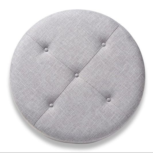 Baxton Studio - Vinet Ottoman in Gray - JY17A200-Light Grey-Otto view 2
