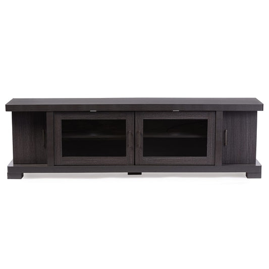 Baxton Studio - Viveka TV Stand in Grey/Dark Brown - TV838076-Embosse view 2