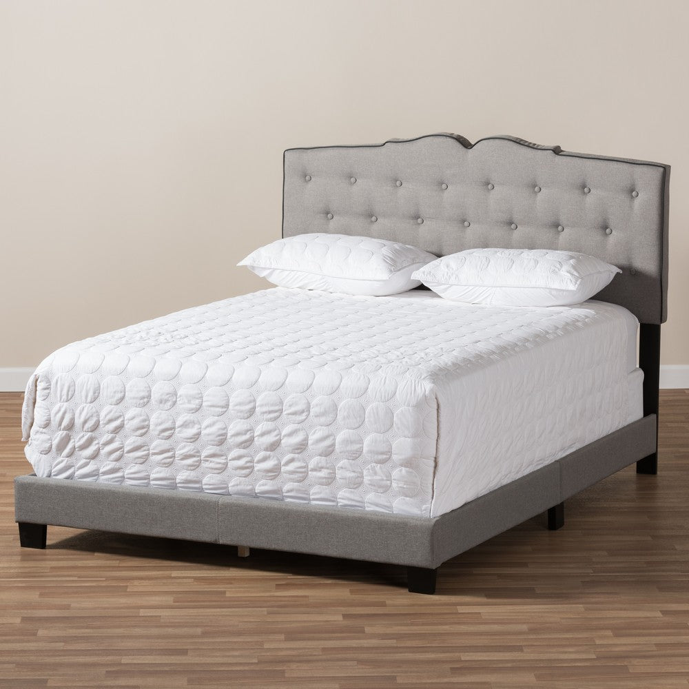 Baxton Studio - Vivienne Queen Size Bed in Light Grey - CF8747-P-Light Grey-Queen view 7