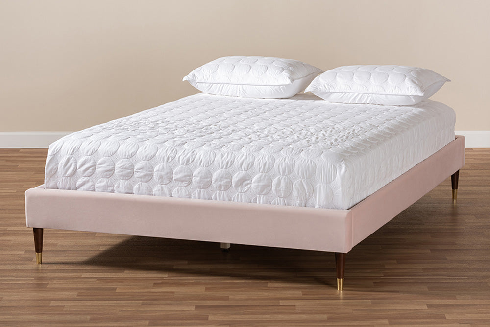 Baxton Studio - Volden Full Size Bed - BBT6598A1-Light Pink-Full view 6