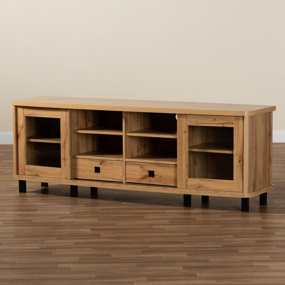 Baxton Studio - Walda TV Stand in Oak Brown/Black - TV838070-Wotan Oak view 9