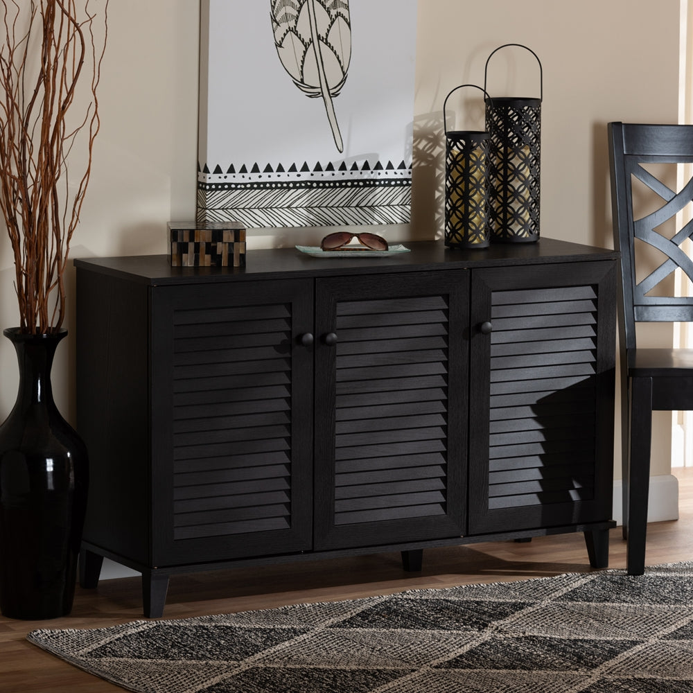 Baxton Studio - Warren Shoe Cabinet in Dark Brown - FP-04LV-Espresso view 8