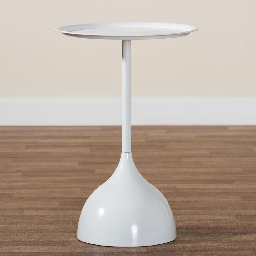 Baxton Studio - Webb End Table in White - H01-132670A-White/Metal-Side Table view 7