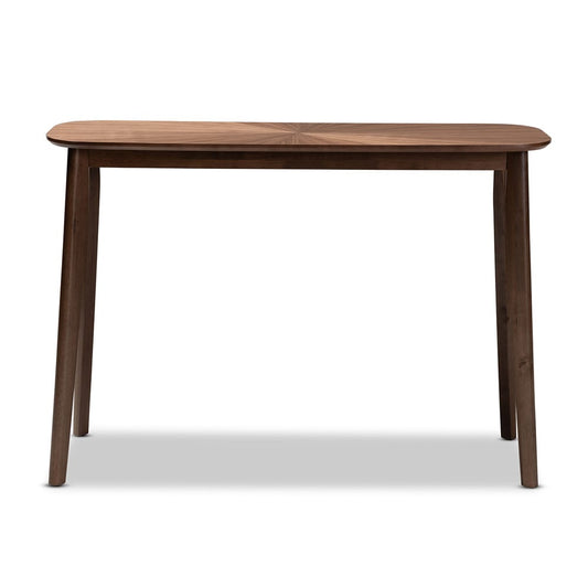 Baxton Studio - Wendy Console Table in Walnut - Walnut Sunburst Console Table view 2