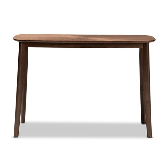 Baxton Studio - Wendy Console Table in Walnut - Walnut Sunburst Console Table view 2