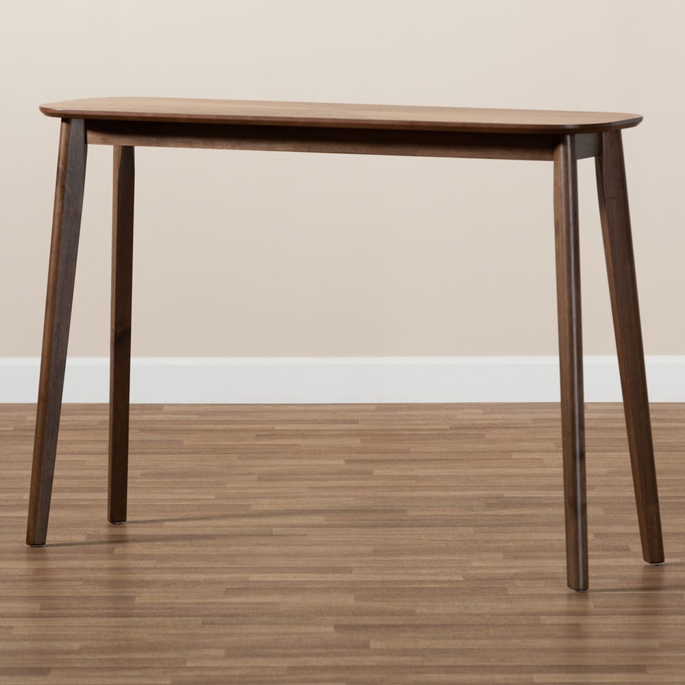 Baxton Studio - Wendy Console Table in Walnut - Walnut Sunburst Console Table view 6